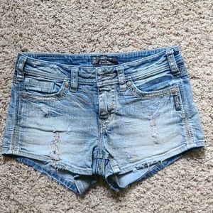 Silver Jean Shorts